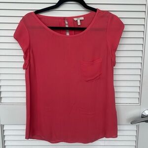 Coral Joie Silk Cap Sleeved Blouse